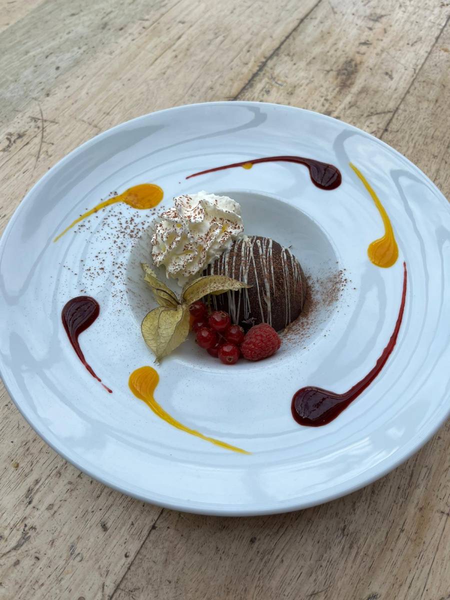 Dôme au chocolat, mousse straccatella